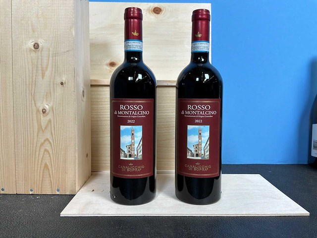 Rosso di montalcino toscane sangiovese rode wijn 2022 (4x) - afbeelding 1 van  3