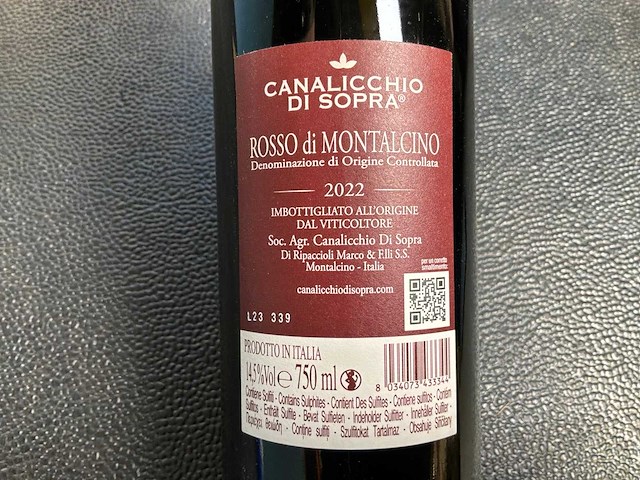Rosso di montalcino toscane sangiovese rode wijn 2022 (4x) - afbeelding 3 van  3