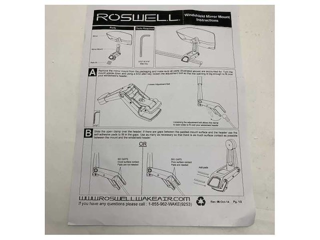Roswell c910-0061 duurzame marine windshield mirror mount combo - afbeelding 9 van  9