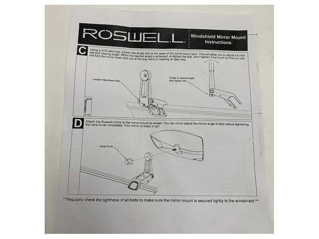 Roswell c910-0061 duurzame marine windshield mirror mount combo - afbeelding 6 van  9