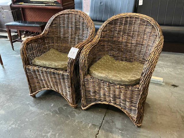 Rotan fauteuil (2x) - afbeelding 1 van  3