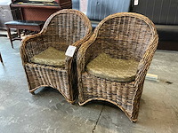 Rotan fauteuil (2x) - afbeelding 1 van  3