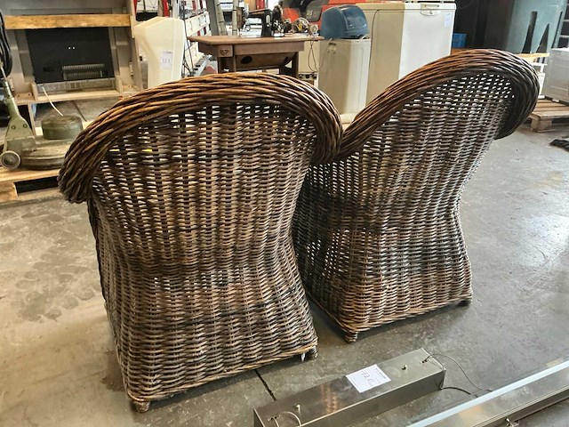 Rotan fauteuil (2x) - afbeelding 3 van  3