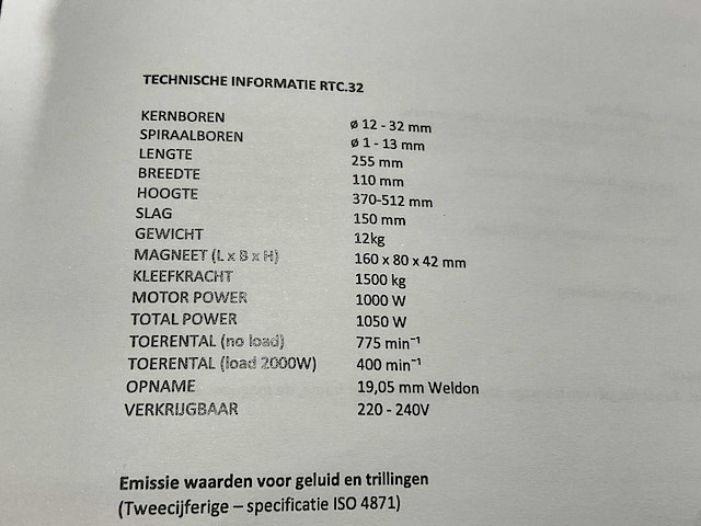 Rotec rtc.32 magneet kernboormachine - afbeelding 3 van  4