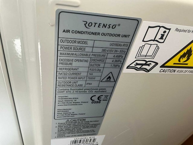 Rotenso uo160xo r15 airconditioner buitenunit - afbeelding 3 van  3