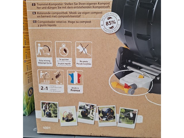 Roterende compostbak hozelock, easymix 2in1 - afbeelding 4 van  4