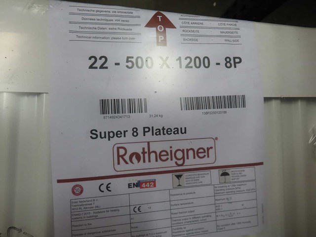 Rotheigner - s8 type 22 - vlakke paneelradiator 50x120cm (4x) - afbeelding 3 van  3