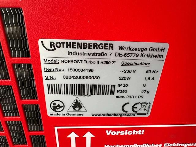 Rothenberger - 2026 - rofrost turbo ii r290 - elektrische buisbevriezingssysteem - afbeelding 6 van  6
