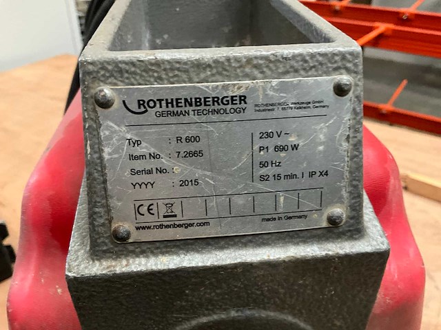 Rothenberger r600 rioolreinigingsmachine - afbeelding 5 van  5