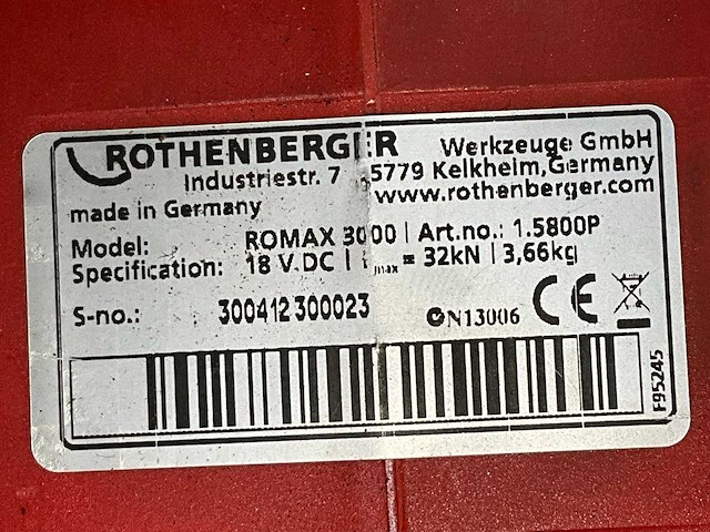 Rothenberger romax 3000 accu persklauw - afbeelding 7 van  8
