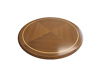 Round luxury marine teak table - elegant wooden yacht or boat dining & salon table - afbeelding 1 van  6