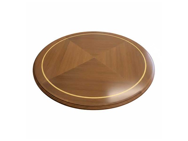Round luxury marine teak table - elegant wooden yacht or boat dining & salon table - afbeelding 2 van  6