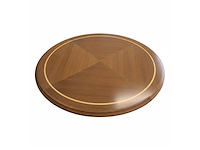 Round luxury marine teak table - elegant wooden yacht or boat dining & salon table - afbeelding 2 van  6