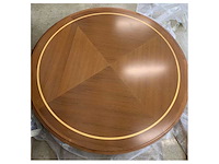 Round luxury marine teak table - elegant wooden yacht or boat dining & salon table - afbeelding 3 van  6