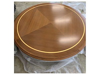 Round luxury marine teak table - elegant wooden yacht or boat dining & salon table - afbeelding 4 van  6