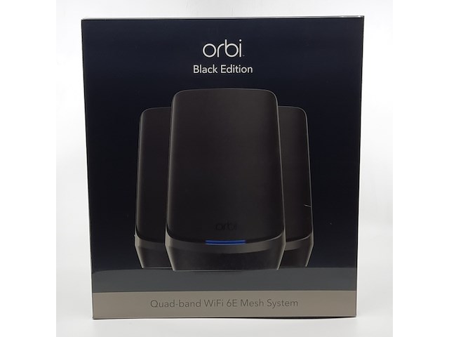 Router systeem, netgear, orbi black - quad band wifi 6e mesh system - afbeelding 1 van  4