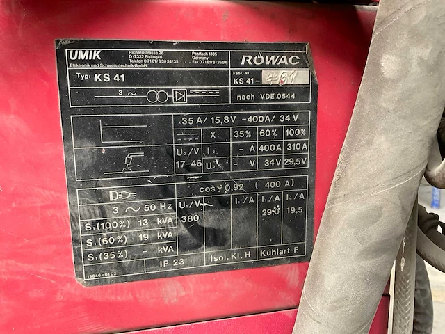Rowac ks 41 mig lasapparaat - afbeelding 6 van  7