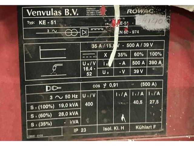 Rowac venvulas ks-33 mig lasapparaat - afbeelding 9 van  9