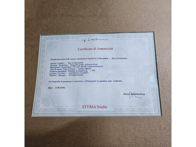 Roy lichtenstein - ''foot and hand'' - lithograaf - afbeelding 6 van  6