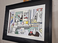 Roy lichtenstein - ''interior'' - lithograaf - afbeelding 1 van  7