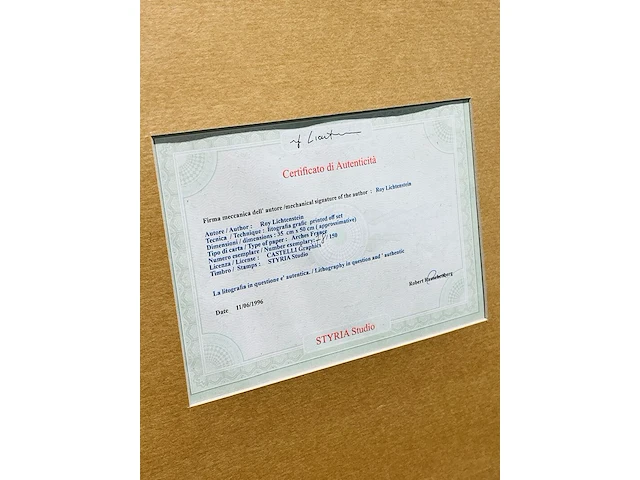 Roy lichtenstein lithograaf - gesigneerd met certificaat - afbeelding 7 van  7