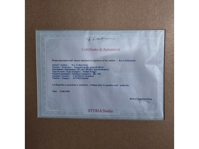 Roy lichtenstein lithograaf ''despair'' - limited edition - afbeelding 6 van  6