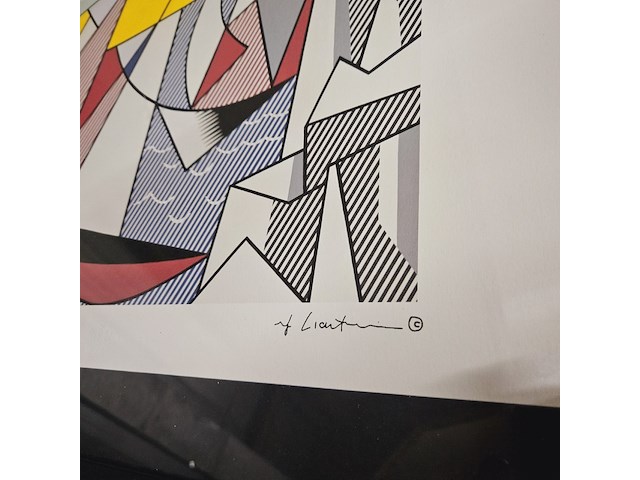 Roy lichtenstein lithograaf ''sailboats'' - limited edition 31/150 - afbeelding 4 van  7