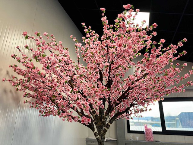 Royal pachira perzik bloesem kunstboom - afbeelding 10 van  16