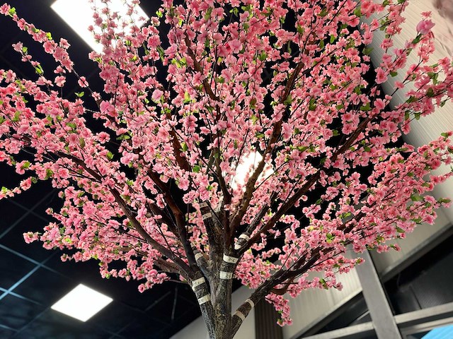 Royal pachira perzik bloesem kunstboom - afbeelding 12 van  16