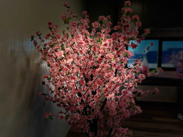 Royal pachira perzik bloesem kunstboom - afbeelding 6 van  18