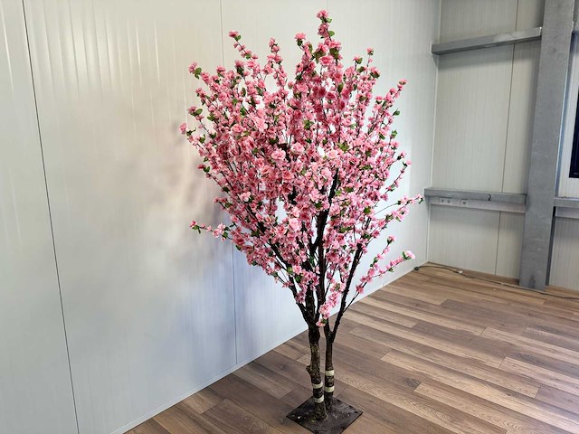 Royal pachira perzik bloesem kunstboom - afbeelding 17 van  18