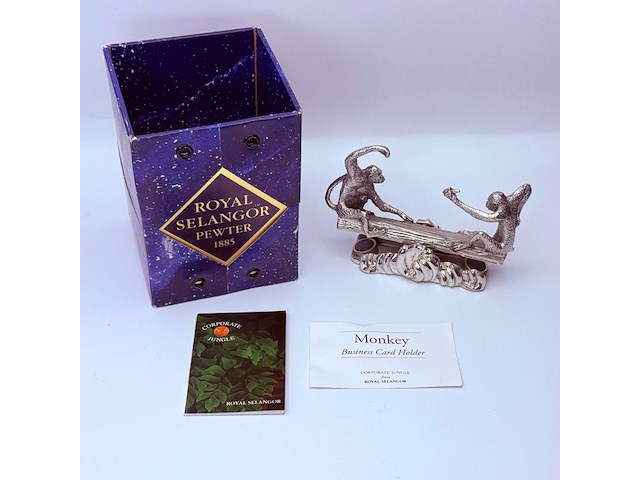 Royal selangor monkey business card holder - inclusief doos - afbeelding 2 van  8
