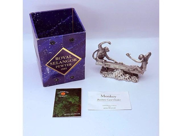 Royal selangor monkey business card holder - inclusief doos - afbeelding 2 van  8