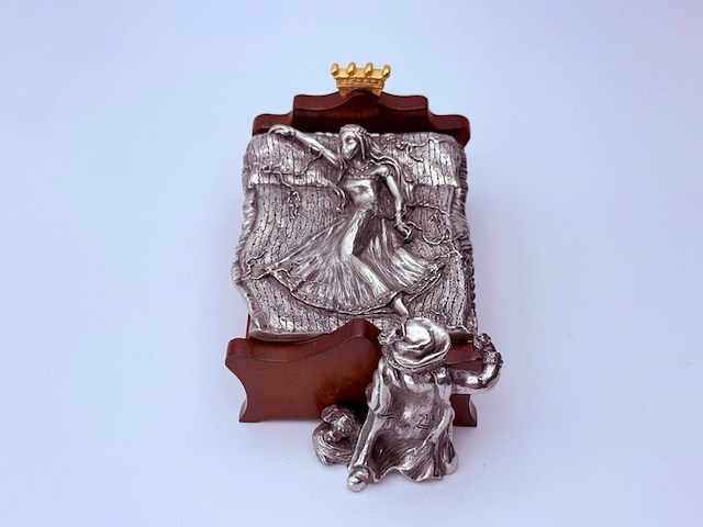 Royal selangor muziekdoos - tin en hout - afbeelding 1 van  9
