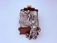 Royal selangor muziekdoos - tin en hout - afbeelding 1 van  9