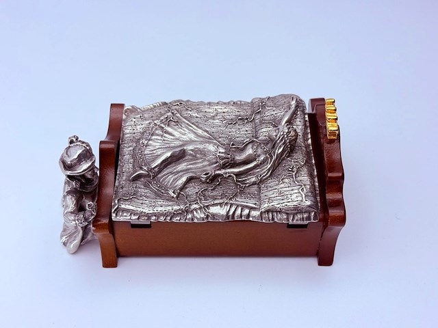 Royal selangor muziekdoos - tin en hout - afbeelding 3 van  9