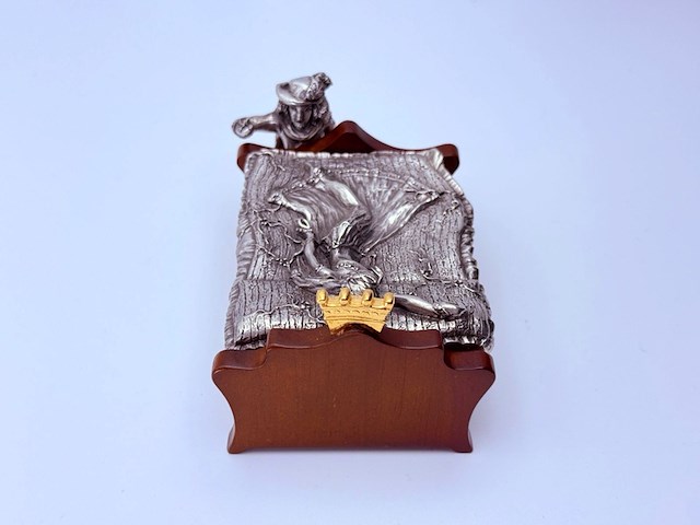 Royal selangor muziekdoos - tin en hout - afbeelding 4 van  9