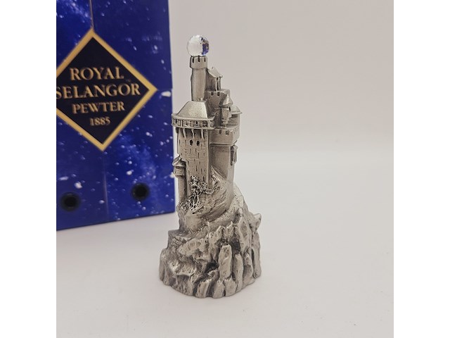 Royal selangor pewter castle gedecoreerd met kristal - afbeelding 4 van  10