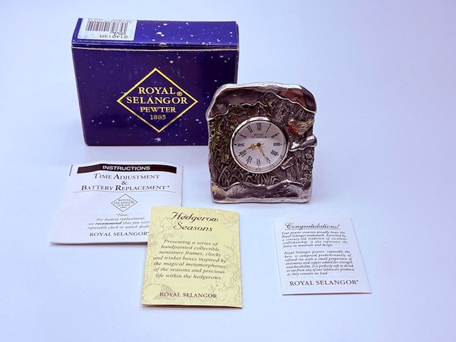 Royal selangor winter/robin tafelklok - afbeelding 1 van  8