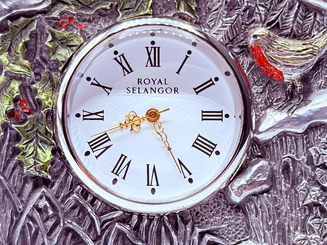 Royal selangor winter/robin tafelklok - afbeelding 3 van  8