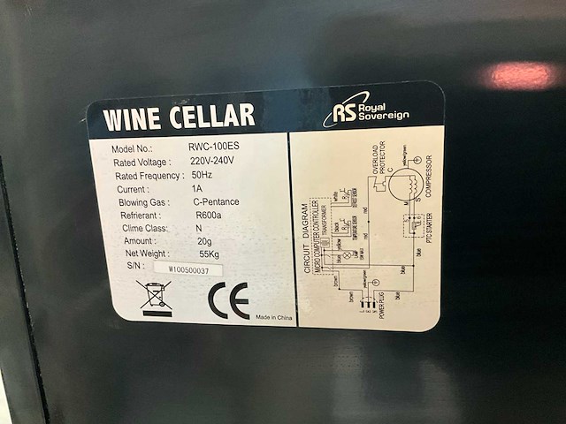 Royal souvereign rwc-100es wijnklimaatkast - afbeelding 5 van  5