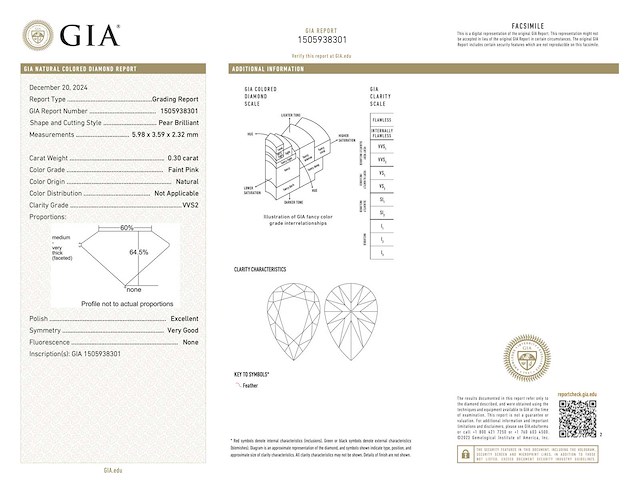 Roze diamant 0.30 carat gecertificeerd - afbeelding 4 van  5