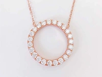 Roze moissaniet ronde hanger