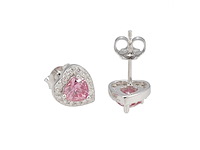 Roze oorbellen met hart design - afbeelding 5 van  7