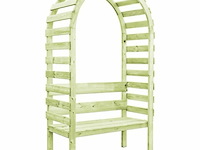 Rozenboog met bank - afbeelding 1 van  5