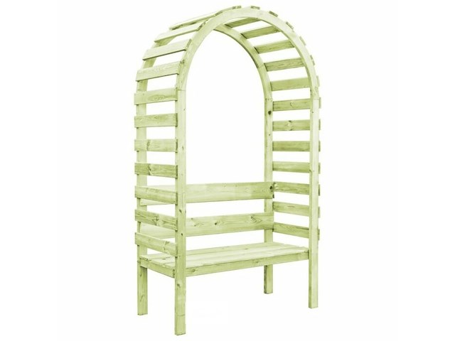 Rozenboog met bank - afbeelding 1 van  6