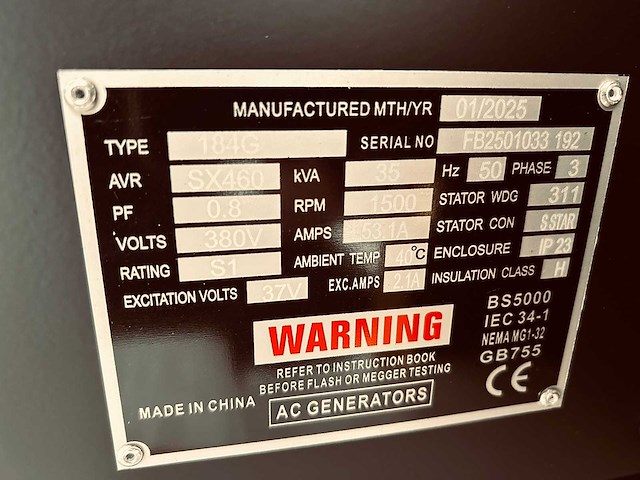 Rte - 2025 - 7310 - 35 kva noodstroomaggregaat 400v - afbeelding 13 van  22