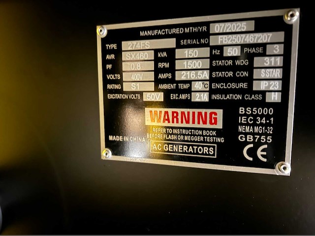 Rte - 2025 - 7748 - 150kva noodstroomaggregaat 400v - afbeelding 18 van  24