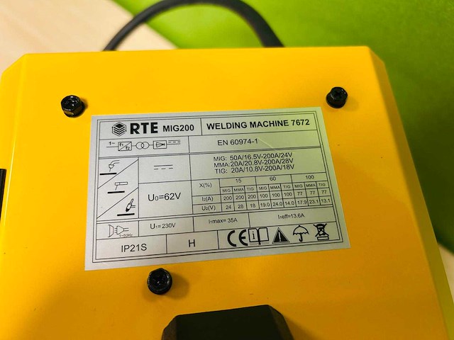 Rte - 2025 - mig200 7672 - mig lasapparaat 200a - afbeelding 12 van  12