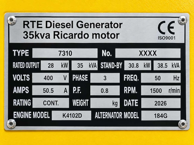 Rte - 2026 - 35 kva noodstroomaggregaat 400v diesel - afbeelding 12 van  24